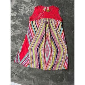 Wrangler Women's Lattice Sleeveless Printed A-Line Dress size Large Cowgirl